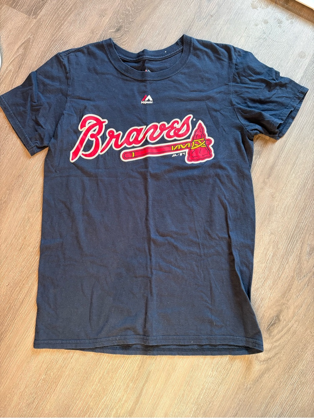 Majestic Braves Short Sleeve Tee - Navy, Red, Yellow